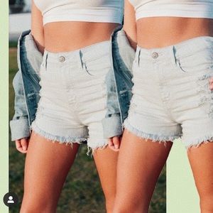 Eunina High Rise Cut Off Jean Shorts